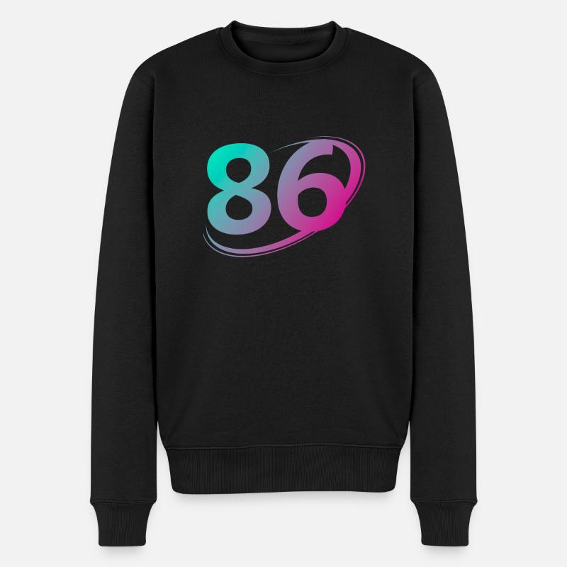 Nummer 86 mehrfarbig - Männer Premium Bio Pullover - Schwarz