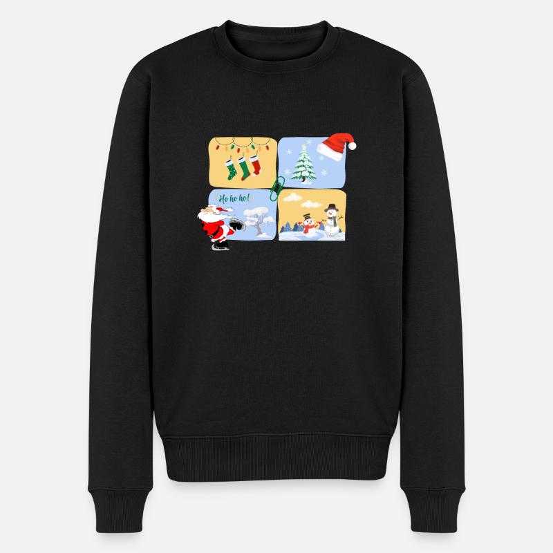 Santa Skate - Männer Premium Bio Pullover - Schwarz