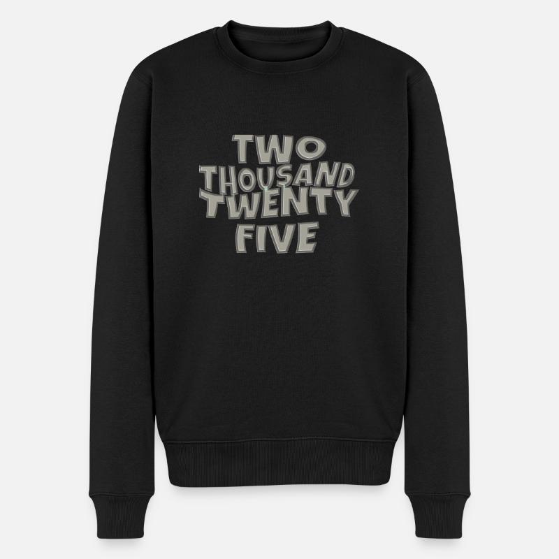 two thousand twenty five 4 - Männer Premium Bio Pullover - Schwarz