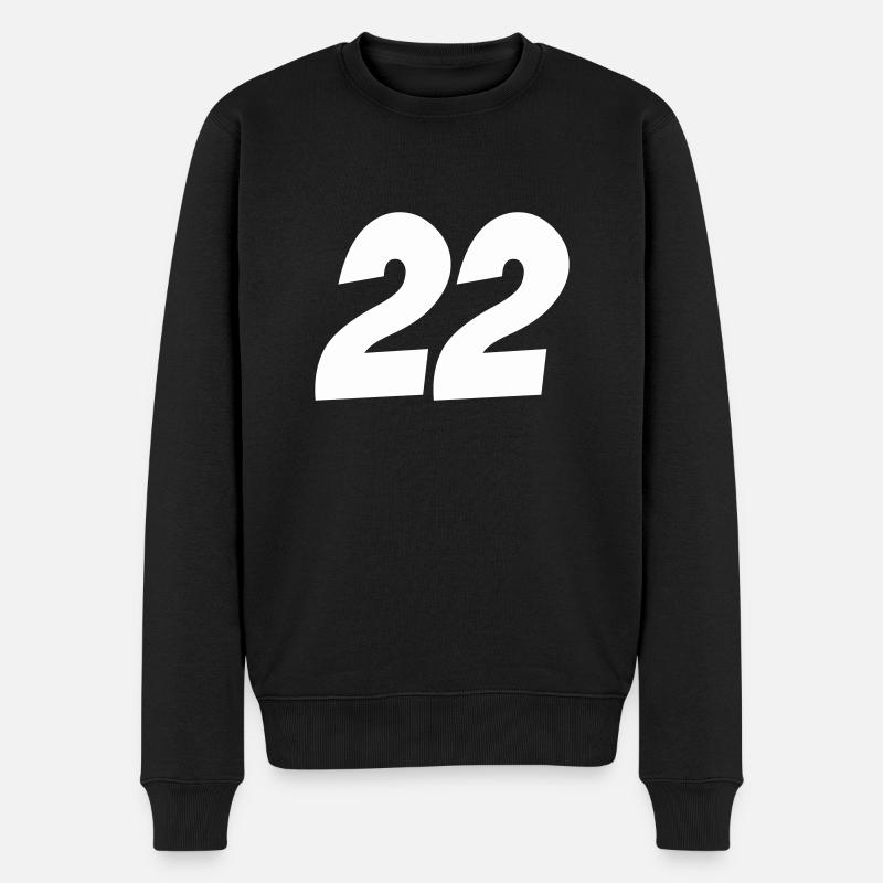 22 - Männer Premium Bio Pullover - Schwarz