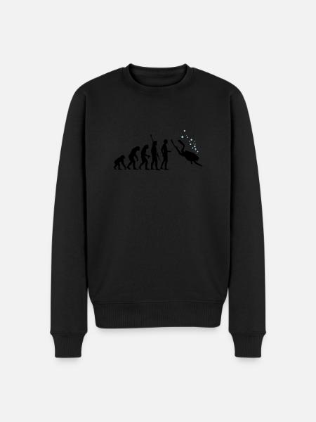 evolution_taucher_c_2c - Männer Premium Bio Pullover - Schwarz