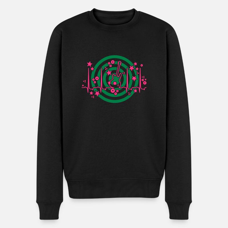 pop beat (2c) - Männer Premium Bio Pullover - Schwarz