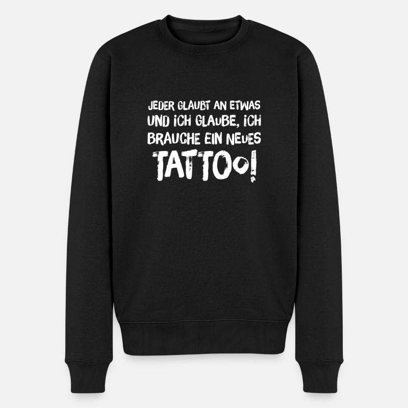 Tattoo, inked, Ink, Tattoo Spruch, Lustiger Spruch - Männer Premium Bio Pullover - Schwarz