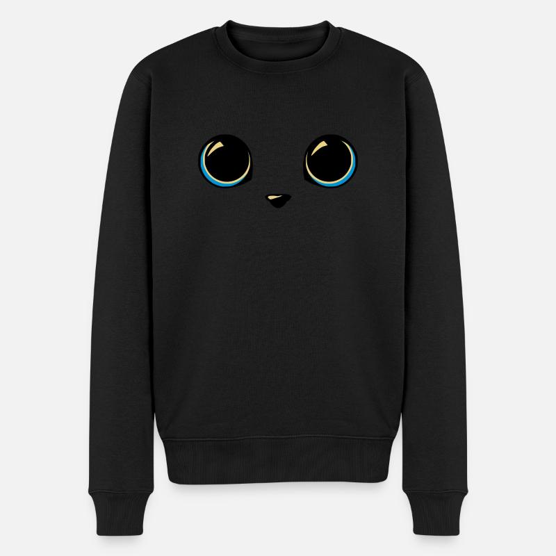 Katzenaugen - Männer Premium Bio Pullover - Schwarz