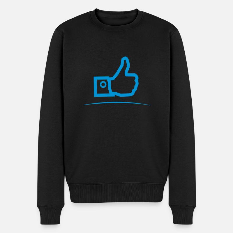 Daumen hoch - unterstrichen - Männer Premium Bio Pullover - Schwarz