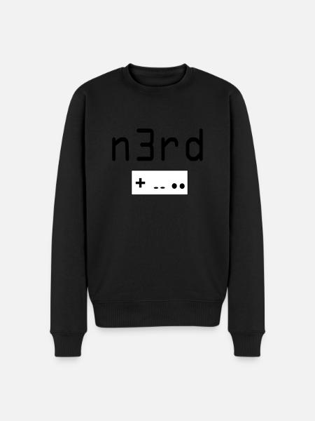 Nerd - Männer Premium Bio Pullover - Schwarz