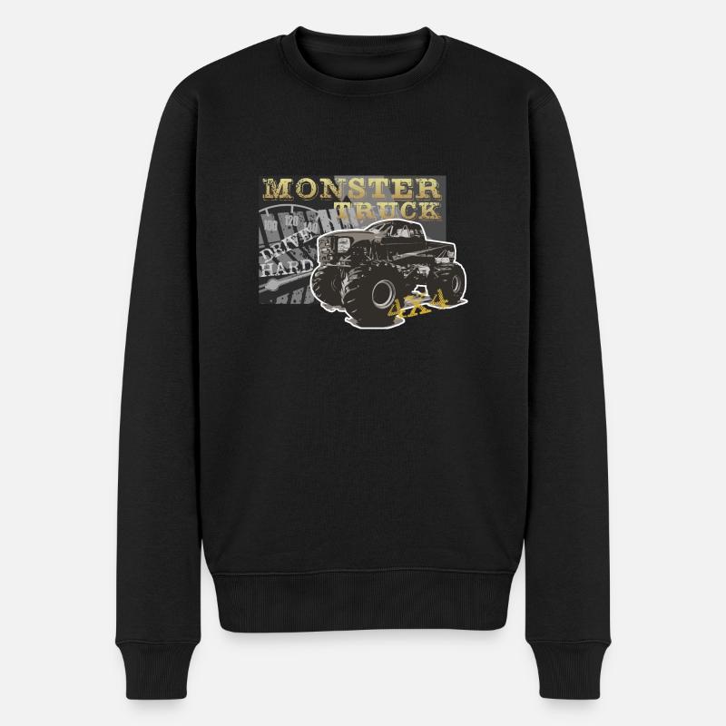Monstertrck - Männer Premium Bio Pullover - Schwarz