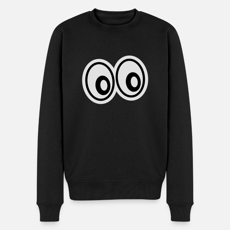 eyes_1f2 - Männer Premium Bio Pullover - Schwarz
