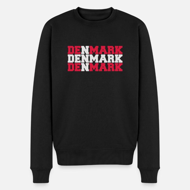 Denmark Danmark Flag Logo - Männer Premium Bio Pullover - Schwarz