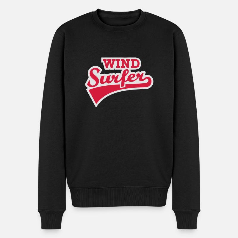 Windsurfer - Männer Premium Bio Pullover - Schwarz