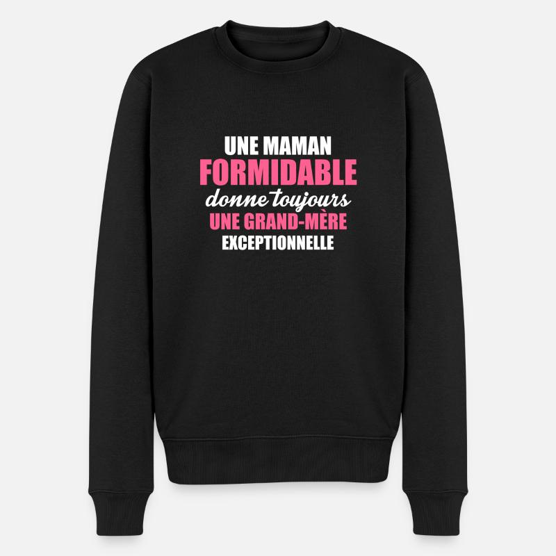 une grand mère exceptionnelle - Männer Premium Bio Pullover - Schwarz