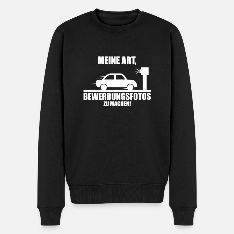 Lustiger Blitzer Spruch - Männer Premium Bio Pullover - Schwarz
