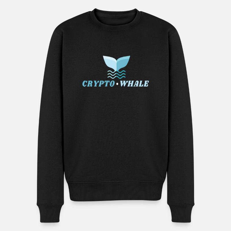 CRYPTO WHALE - KRYPTOWÄHRUNGSBESITZER - Männer Premium Bio Pullover - Schwarz