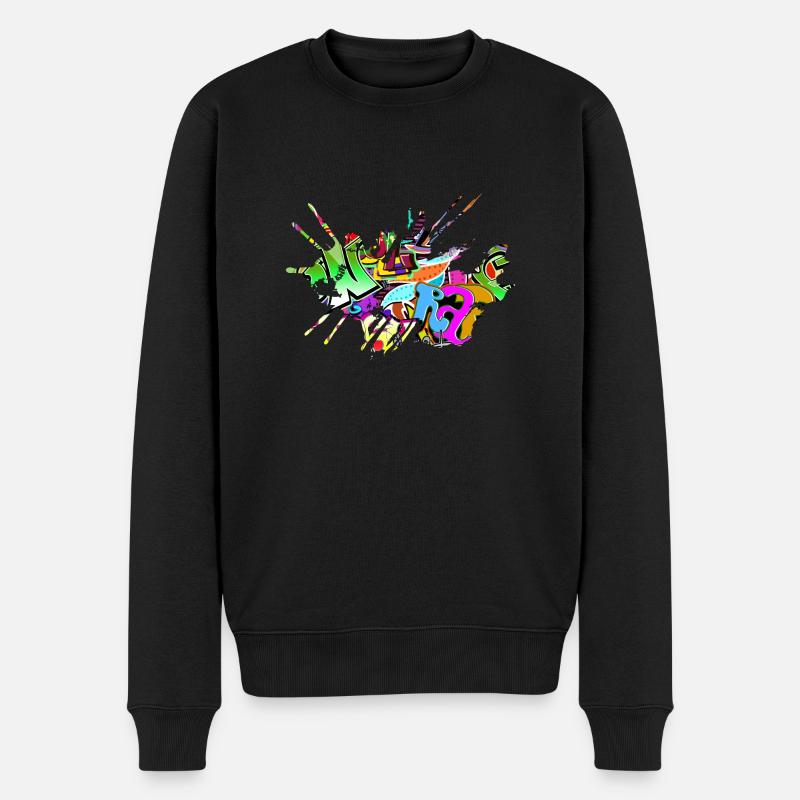 Graffiti - Pull Premium bio Homme - noir