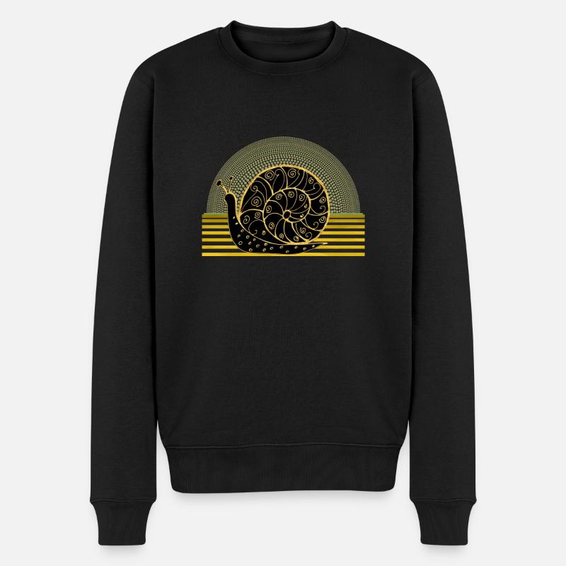 Schnecke - Männer Premium Bio Pullover - Schwarz