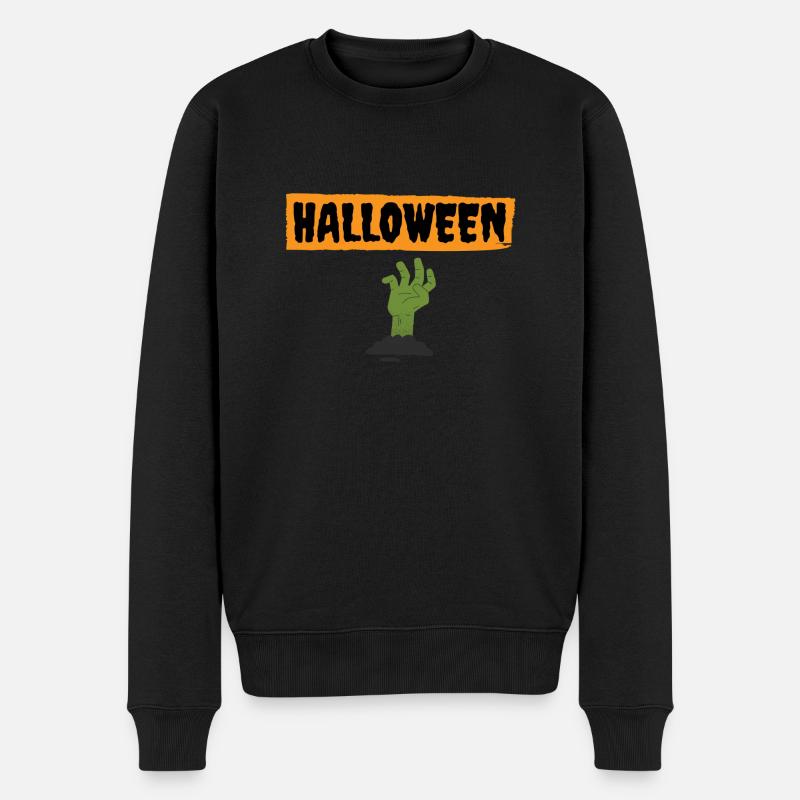 Halloween Haupt - Männer Premium Bio Pullover - Schwarz
