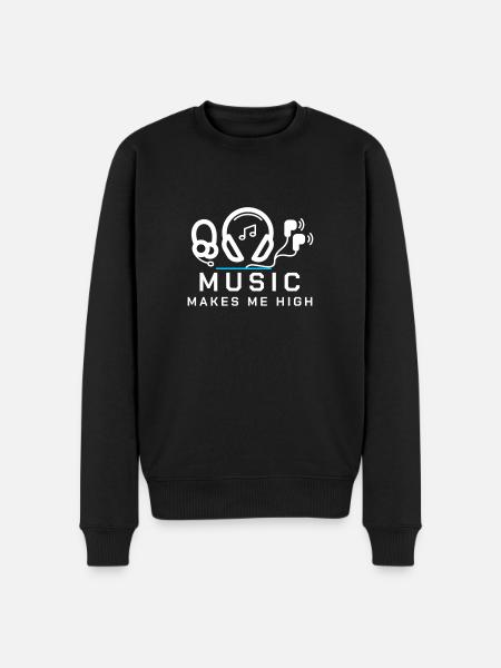 music - Pull Premium bio Homme - noir