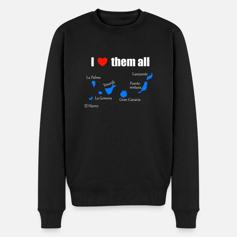 Je les aime tous - Îles Canaries - Pull Premium bio Homme - noir