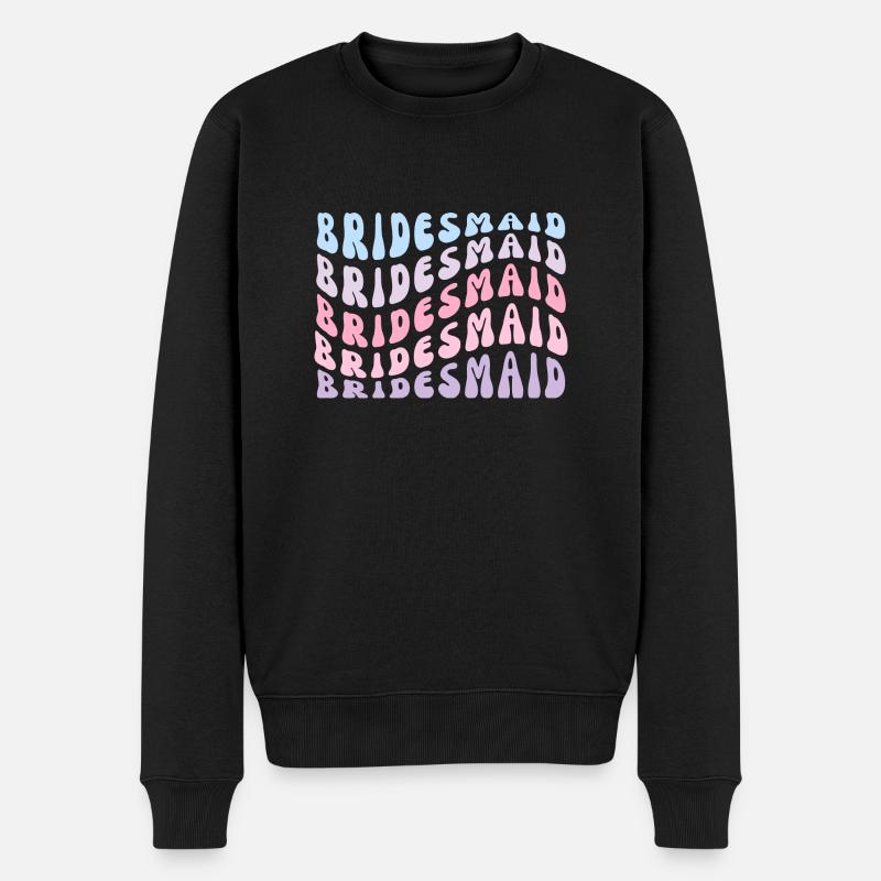 Pastellfarbene Brautjungfer - Männer Premium Bio Pullover - Schwarz