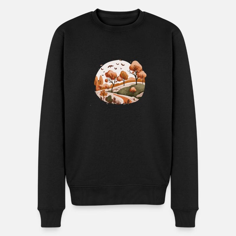 Gemütliche Landschaft (Herbstkollektion #4) - Männer Premium Bio Pullover - Schwarz