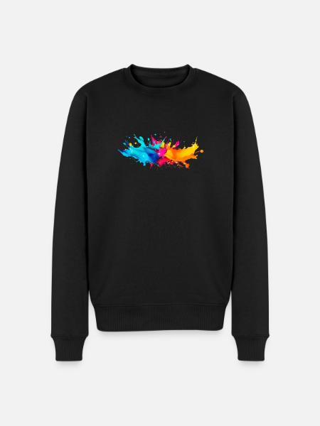 Explosion de Peinture - Pull Premium bio Homme - noir