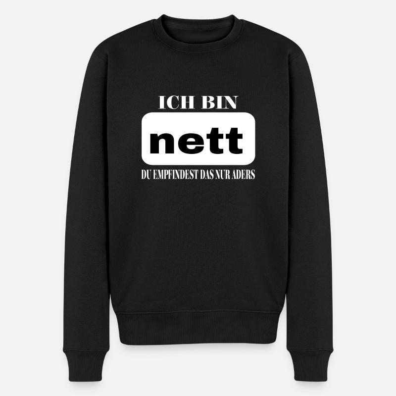 Nett - Männer Premium Bio Pullover - Schwarz