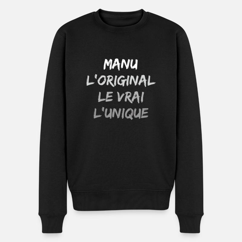 Manu - Pull Premium bio Homme - noir