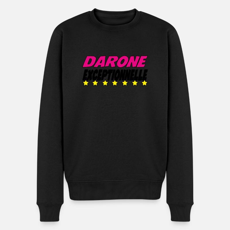 DARONE außergewöhnlich - Männer Premium Bio Pullover - Schwarz