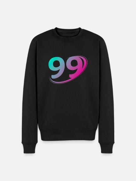Nummer 99 flerfarvet - Økologisk premium-sweatshirt til mænd - sort