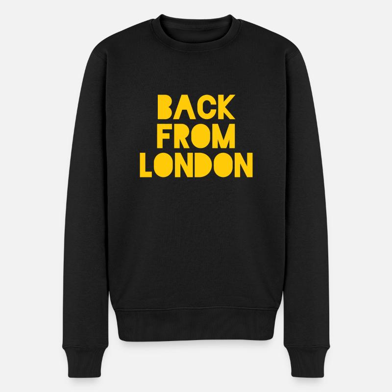 Back from London - Männer Premium Bio Pullover - Schwarz