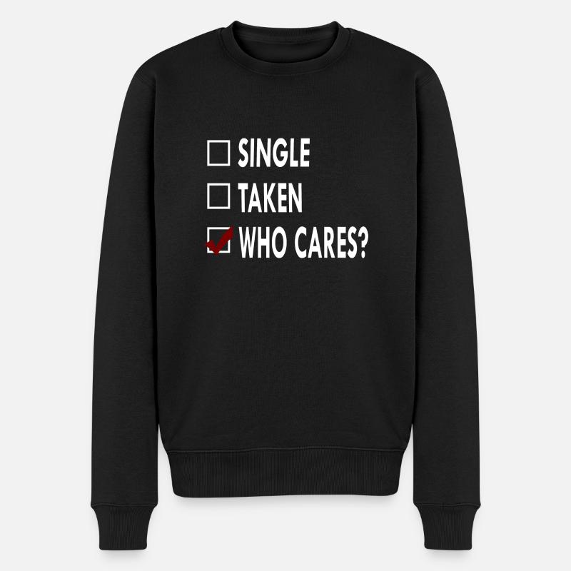 SINGLE who caRES - Pull Premium bio Homme - noir