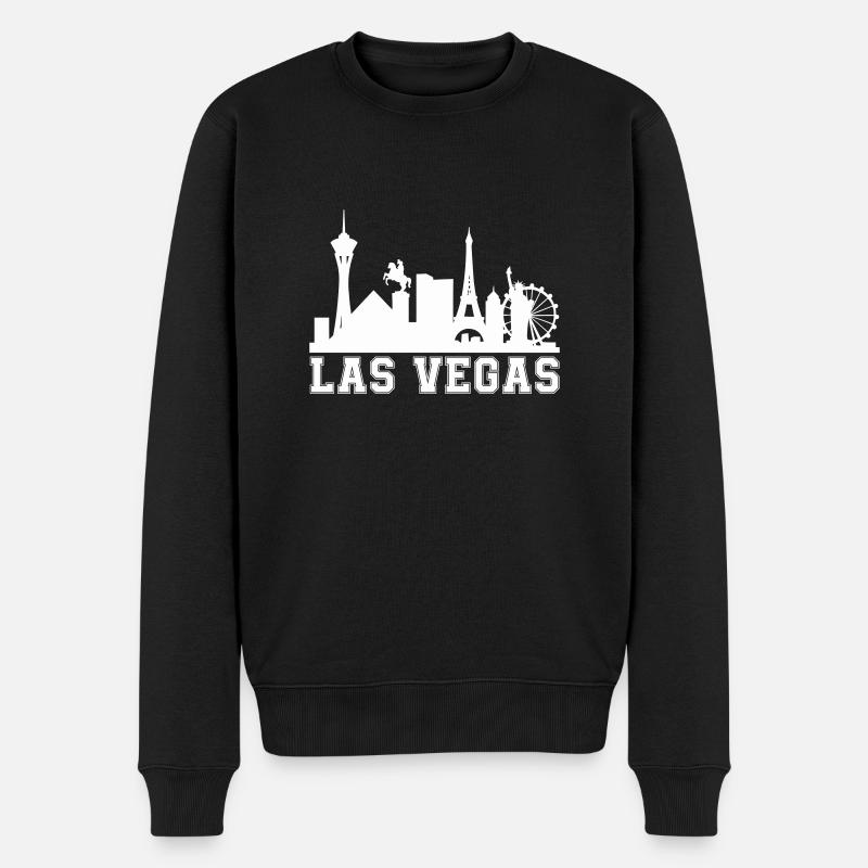 vegas skyline - Männer Premium Bio Pullover - Schwarz