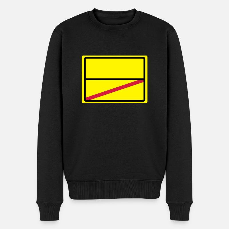 ortsschild blanko - Männer Premium Bio Pullover - Schwarz