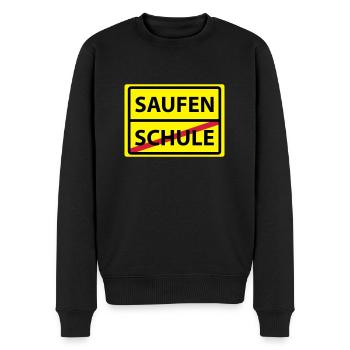 schule saufen - Männer Premium Bio Pullover - Schwarz - Vorne - Nico (187cm)