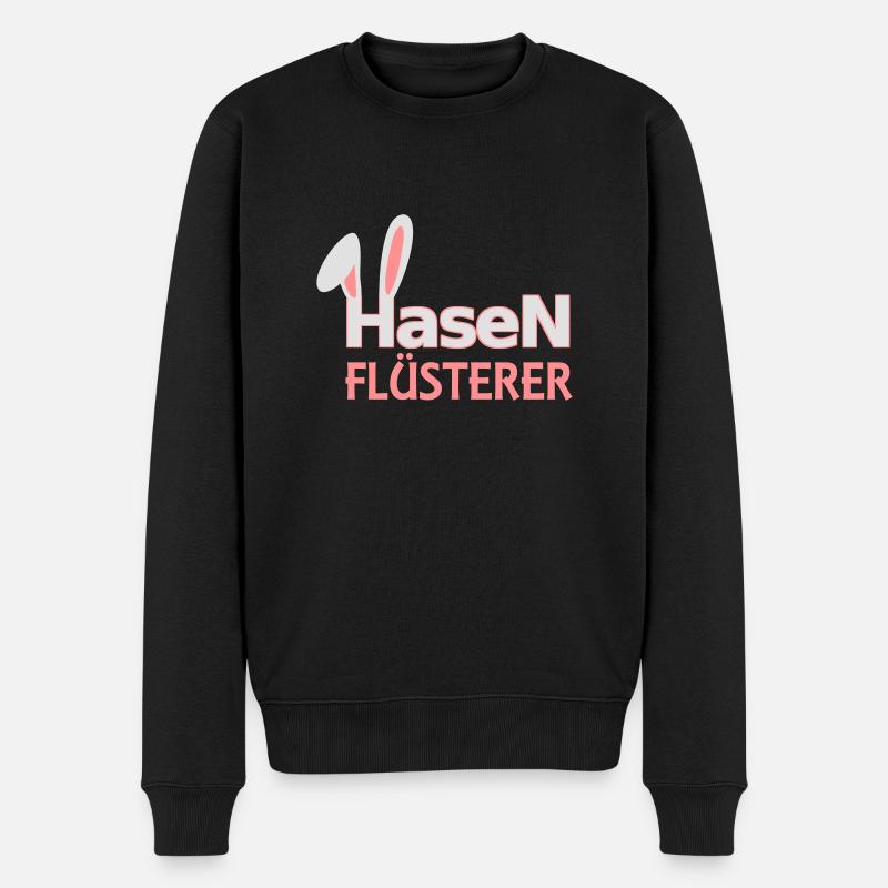 Hasen Flüsterer Macho Frauenheld - Männer Premium Bio Pullover - Schwarz