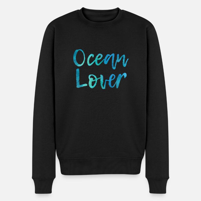 Ocean Lover - Männer Premium Bio Pullover - Schwarz