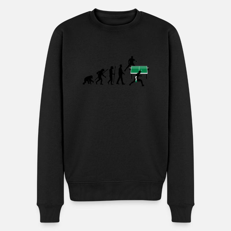 evolution_tischtennisspieler_112012_a_3c - Männer Premium Bio Pullover - Schwarz