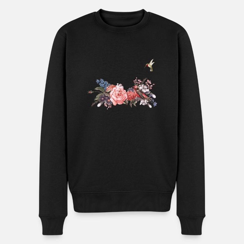 flower - Männer Premium Bio Pullover - Schwarz