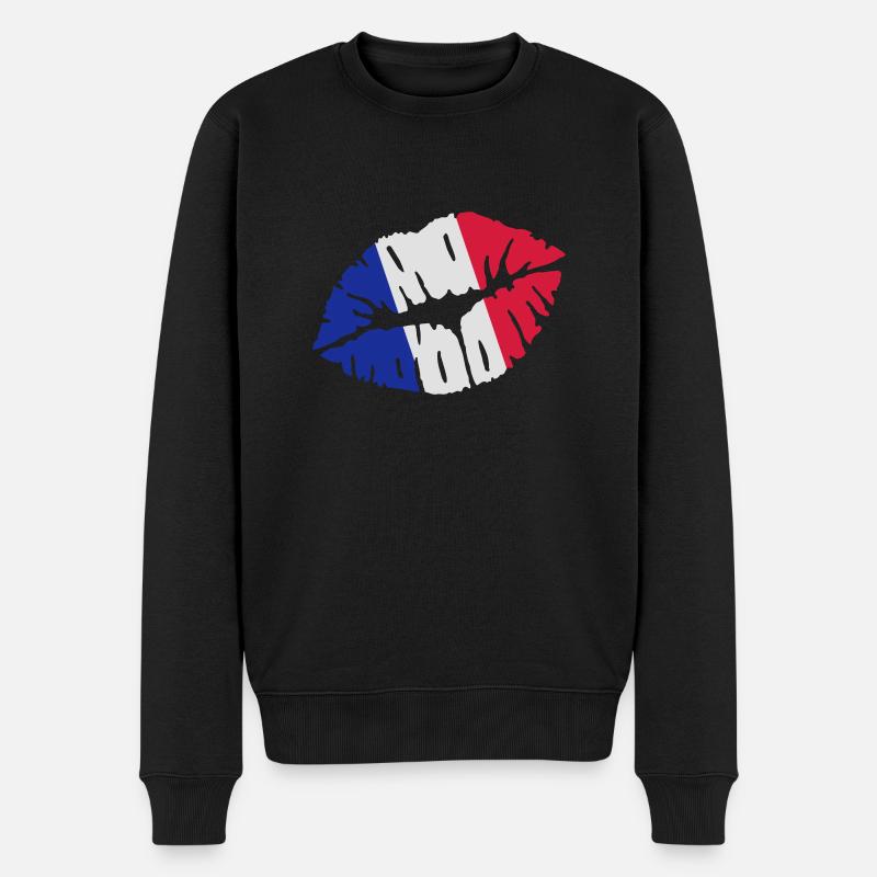 Frankreich - Männer Premium Bio Pullover - Schwarz