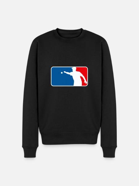 Petanque Boule Logo Major League USA Frankrijk Stijl - Mannen Premium Bio sweater - zwart