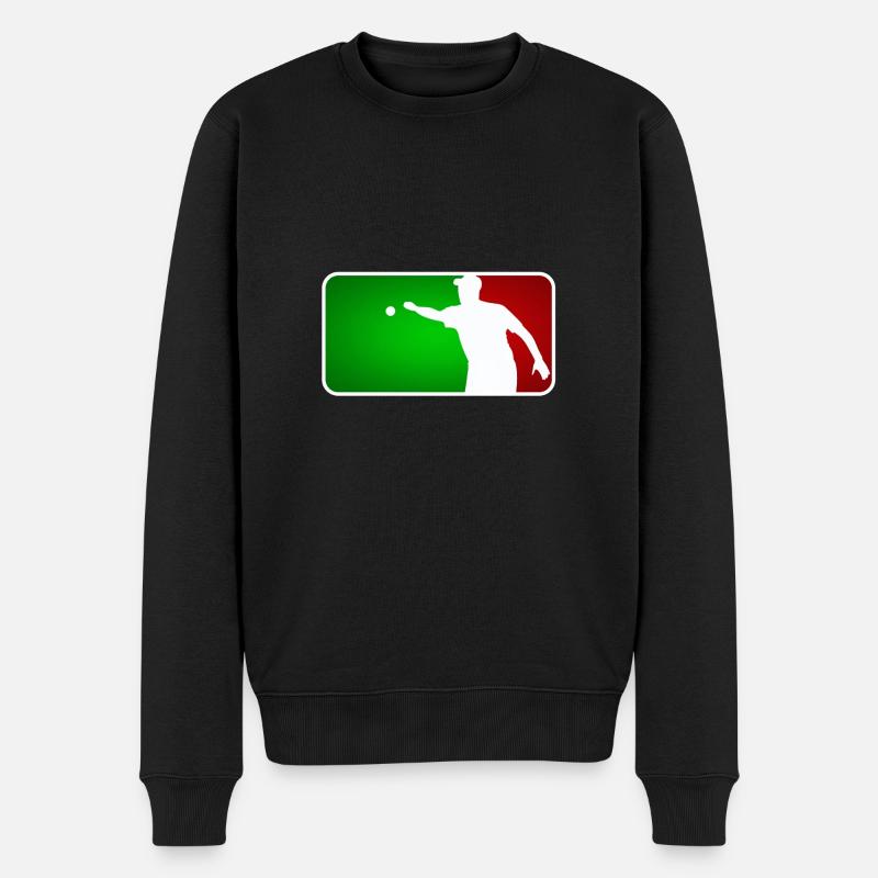 Petanque Boule Petanca Major League Style ITALY - Männer Premium Bio Pullover - Schwarz
