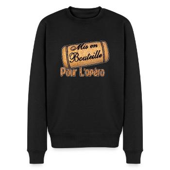 Mis en bouteille pour l'apéro - Pull Premium bio Homme - noir - Devant - Nico (187cm)