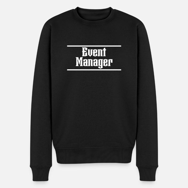 Blanc Design Event Manager - Pull Premium bio Homme - noir