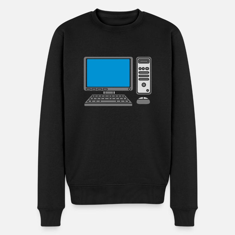 Tastatur Maus Bildschirm Computer - Männer Premium Bio Pullover - Schwarz