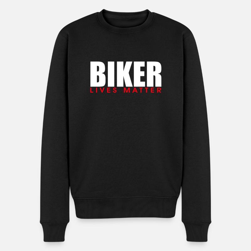 BIKER-LEBEN SIND WICHTIG - Männer Premium Bio Pullover - Schwarz