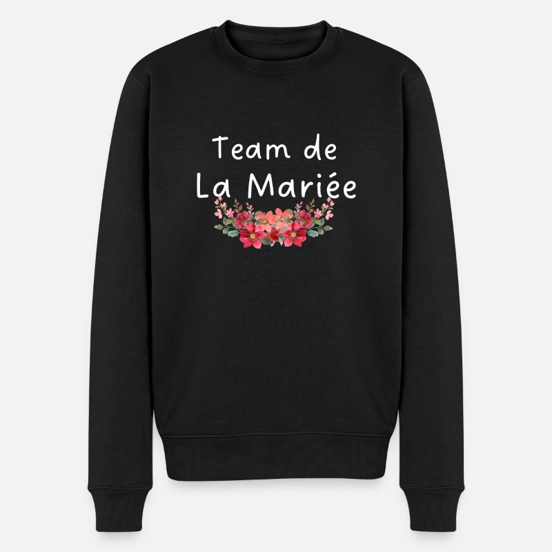 Braut Team Blumen - Männer Premium Bio Pullover - Schwarz