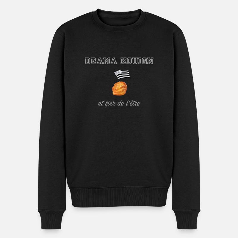 Fier d être un drama kouign Light Grey - Pull Premium bio Homme - noir