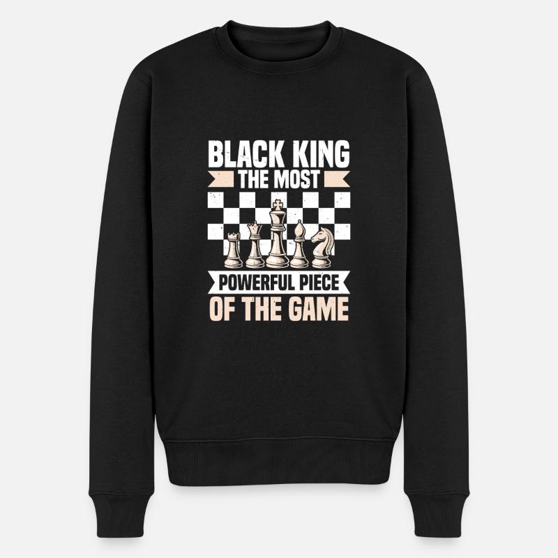 Schachfigur König Schachclub Schach - Männer Premium Bio Pullover - Schwarz