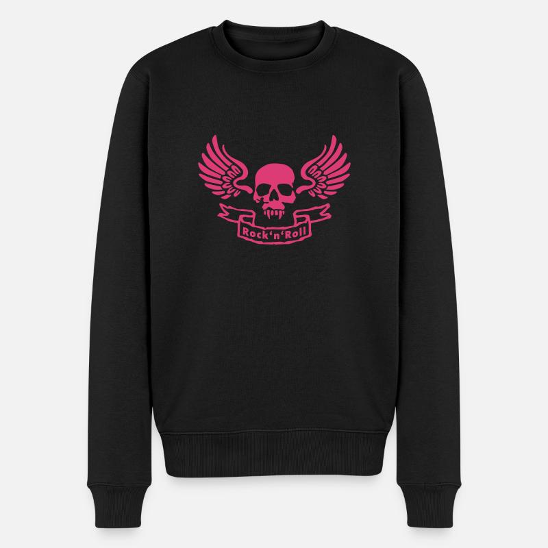 rocknroll_skull - Pull Premium bio Homme - noir