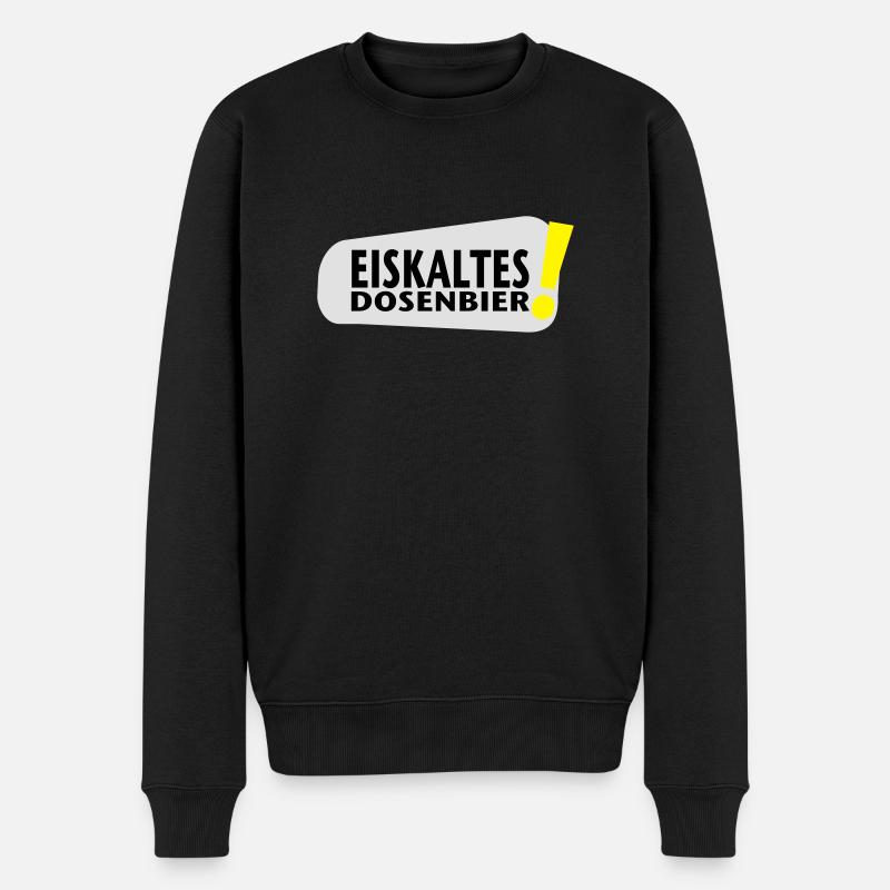 eiskaltes Dosenbier - Männer Premium Bio Pullover - Schwarz